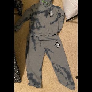 Matching hoodie and sweat set tie dye